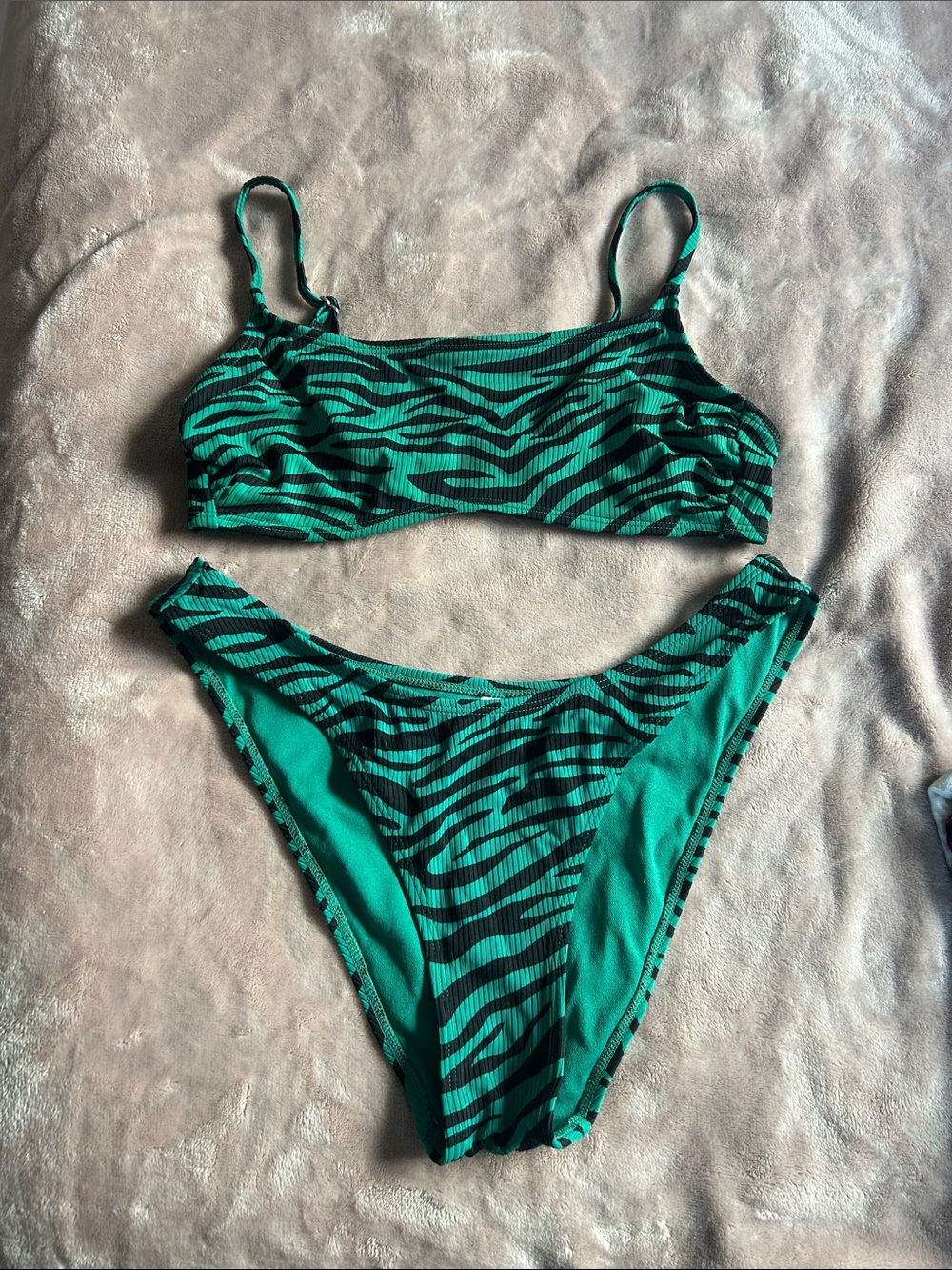 Target Green and Black Zebra-Print Bikini